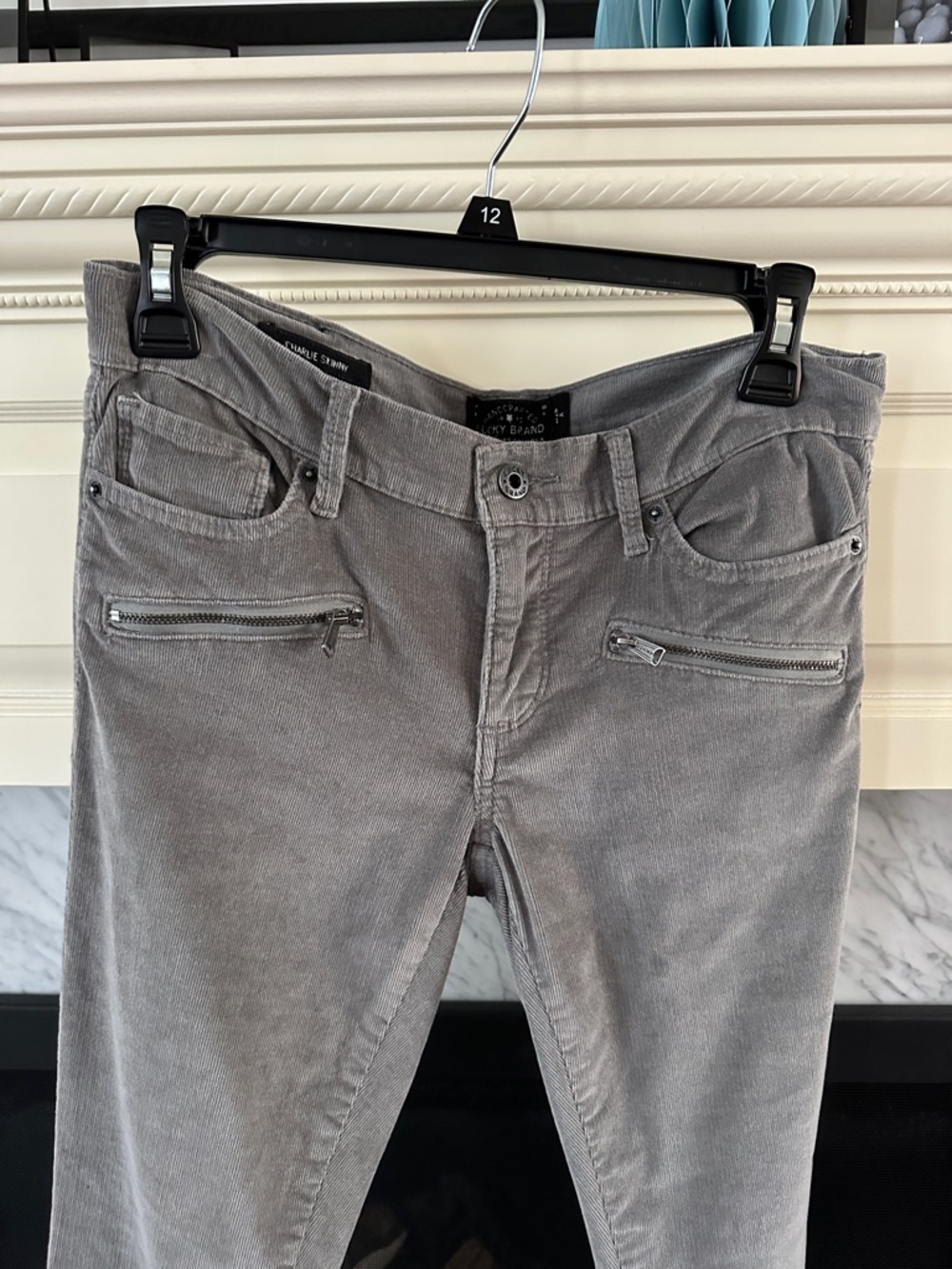 Lucky Brand Women Skinny Jeans Gunmetal Gray Corduroy SEXY!